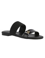 Sandalia Plana Casual Westies Negro Textil Para Mujer