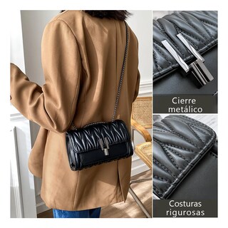 Foto 3 | Foto 3 | Bolsa De Hombro Con Cadena Eo Safe Imports Esi-24918 Negro