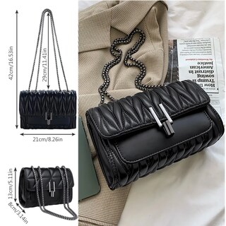 Foto 4 | Foto 4 | Bolsa De Hombro Con Cadena Eo Safe Imports Esi-24918 Negro