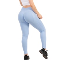 Legging Deportivo Gda Seamless Diseño Puntos Color Celeste