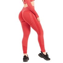 Legging Deportivo Gda Seamless Diseño Puntos Color Cherry
