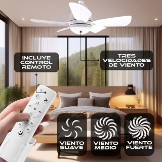 Foto 2 | Foto 2 | Foco Lampara Ventilador 5 Aspas 48w Con Control Remoto