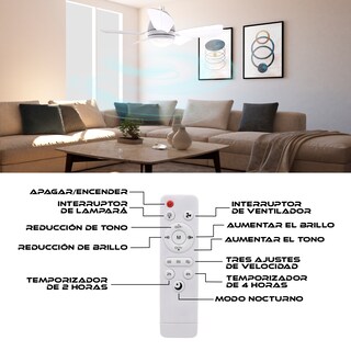 Foto 3 | Foto 3 | Foco Lampara Ventilador 5 Aspas 48w Con Control Remoto