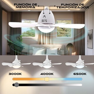 Foto 5 | Foto 5 | Foco Lampara Ventilador 5 Aspas 48w Con Control Remoto