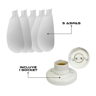 Foto 6 | Foto 6 | Foco Lampara Ventilador 5 Aspas 48w Con Control Remoto