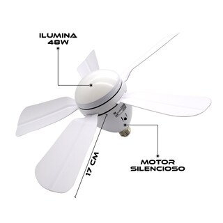 Foto 8 | Foto 8 | Foco Lampara Ventilador 5 Aspas 48w Con Control Remoto