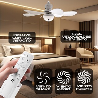 Foto 2 | Foto 2 | Foco Lampara Ventilador Aspas 60w Con Control Remoto