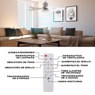 Foto 3 | Foto 3 | Foco Lampara Ventilador Aspas 60w Con Control Remoto