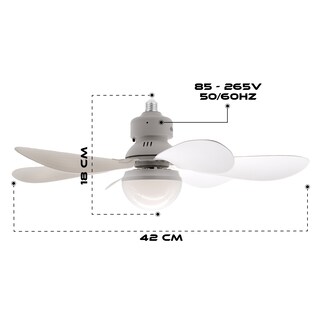 Foto 6 | Foto 6 | Foco Lampara Ventilador Aspas 60w Con Control Remoto
