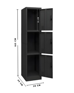 Foto 3 | Foto 3 | Casillero Metálico De 3 Puertas Con Chapa Y Llave – Guardado Oficina Escuela Gimnasio