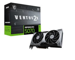 Tarjeta De Video Msi Nvidia Geforce Rtx 5070 Ventus 2x Oc 12gb Gddr7 Hdmi/dp Negro