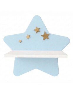 Foto 1 | Foto 1 | Repisa Infantil Generica Estrella Pared Mdf Decorativa Habitación Niña Niño Azul/dorado