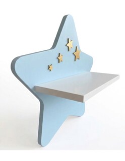 Foto 4 | Foto 4 | Repisa Infantil Generica Estrella Pared Mdf Decorativa Habitación Niña Niño Azul/dorado