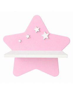 Foto 1 | Foto 1 | Repisa Infantil Generica Estrella Pared Mdf Decorativa Habitación Niña Niño Rosa/blanco