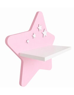 Foto 3 | Foto 3 | Repisa Infantil Generica Estrella Pared Mdf Decorativa Habitación Niña Niño Rosa/blanco