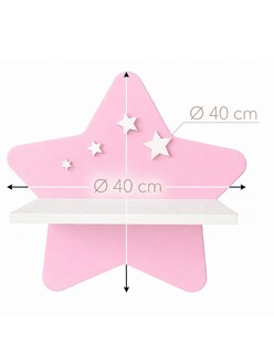 Foto 4 | Foto 4 | Repisa Infantil Generica Estrella Pared Mdf Decorativa Habitación Niña Niño Rosa/blanco