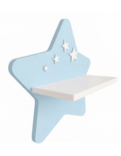 Foto 3 | Foto 3 | Repisa Infantil Generica Estrella Pared MDF Decorativa Habitación Niña Niño Azul/blanco