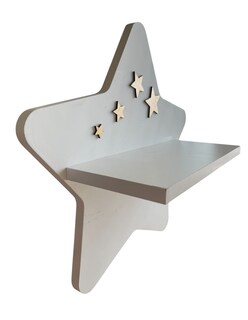 Foto 4 | Foto 4 | Repisa Infantil Generica Estrella Pared Mdf Decorativa Habitación Niña Niño Blanco/dorado