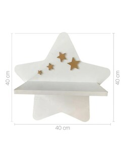 Foto 6 | Foto 6 | Repisa Infantil Generica Estrella Pared Mdf Decorativa Habitación Niña Niño Blanco/dorado