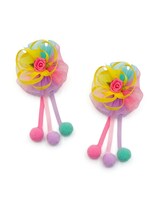 2 Moños para Pelo de Pompones Multicolor