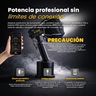 Foto 5 | Foto 5 | Kit de Estudio Livlux L120 Luz Led Cob 120w con Softbox Octabox 30 Cm
