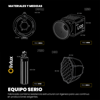 Foto 6 | Foto 6 | Kit de Estudio Livlux L120 Luz Led Cob 120w con Softbox Octabox 30 Cm