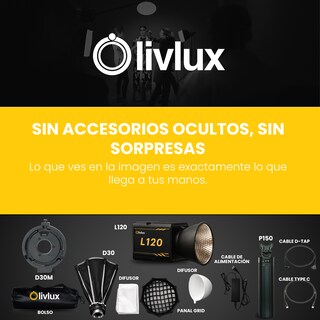 Foto 7 | Foto 7 | Kit de Estudio Livlux L120 Luz Led Cob 120w con Softbox Octabox 30 Cm