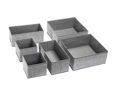 Foto 1 | Foto 1 | Cajas de Almacenamiento de Tela 6 Piezas Gris