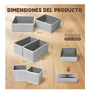 Foto 4 | Foto 4 | Cajas de Almacenamiento de Tela 6 Piezas Gris