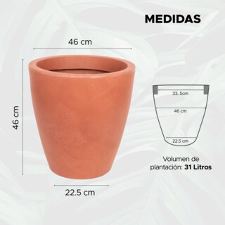 Foto 3 | Foto 3 | Maceta Cónica Elly Decor 16 Pulgadas con Drenaje Interior Exterior Café