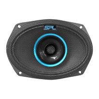 Bocina 6.x9 Cono Azul Plateado 1300w De Potencia By Steelpro Negro