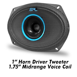 Foto 4 | Foto 4 | Bocina 6.x9 Cono Azul Plateado 1300w De Potencia By Steelpro Negro