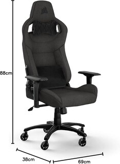 Foto 3 | Foto 3 | Silla Gamer Corsair T3 Rush (2023) Negro CF-9010057-WW