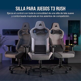 Foto 4 | Foto 4 | Silla Gamer Corsair T3 Rush (2023) Negro CF-9010057-WW