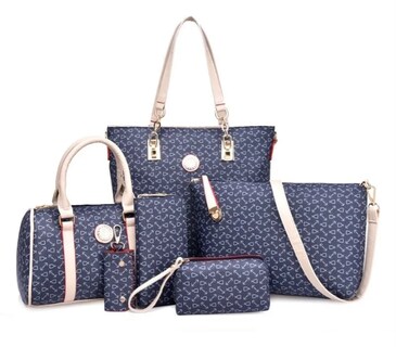 Foto 1 | Foto 1 | Set 6 Bolsas Mujer Estampado Cartera Moda Xtellar Modelo Azul