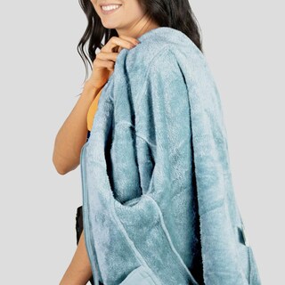 Foto 6 | Foto 6 | Sudadera Fleece Plus Size Para Mujer Cuello Alto Greenlander Azul Cielo