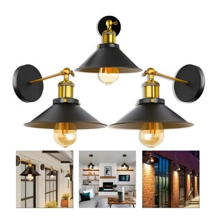 Foto 4 | Foto 4 | Lámparas de Pared Interior Vintage Industrial E26 Negro 3 Piezas