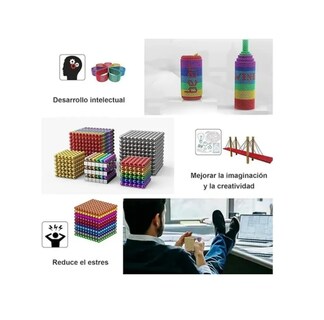Foto 4 | Foto 4 | Juguete Cubo Magnetico 216 Pzs 5mm Multicolor Metalico