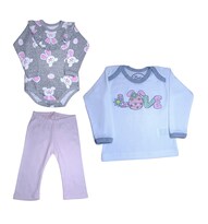 Set De 3pz Para Niña Colate Pascua Rosa