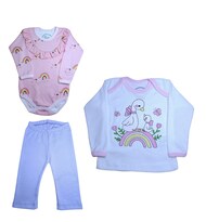 Set De 3pz Para Niña Colate Arcoiris Lila