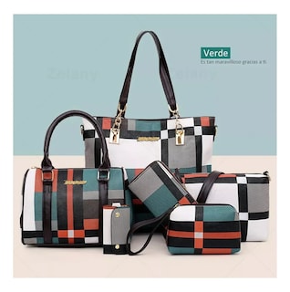 Foto 2 | Foto 2 | Bolsas Y Cartera Para Mujer Set De 6 Piezas Eo Safe Imports Esi-24986 Verde