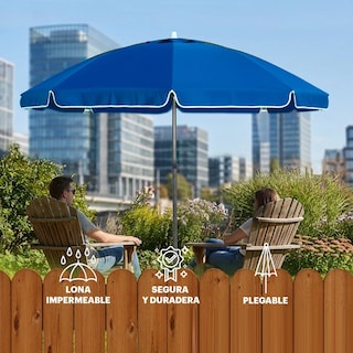 Foto 2 | Foto 2 | Sombrilla De Jardín Plegable Eo Safe Imports Esi-24932 Azul