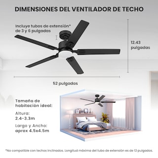 Foto 5 | Foto 5 | Eleve Comfort 5 Aspas Interior 52in M5 Negro