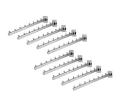 Gancho Blister Cascada Exhibidor Ropa Para Pared 10 Pzs 40 Cm Plata