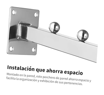 Foto 3 | Foto 3 | Gancho Blister Cascada Exhibidor Ropa Para Pared 10 Pzs 40 Cm Plata