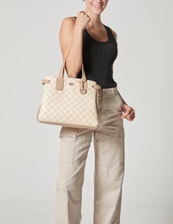 Foto 7 | Foto 7 | Bolsa Satchel Westies Hbquinary22we Beige Sintético Para Mujer