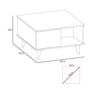 Foto 4 | Foto 4 | Mesa De Centro Moderna Salem Para Sala Con Repisa Inferior Excelsior Color Café