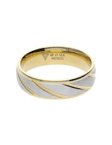 Anillo De Matrimonio Fonelli Ar14-203766 Oro Amarillo Y Blanco 14k 6mm Pulido