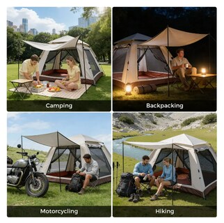 Foto 2 | Foto 2 | Tienda De Campaña Playa 4 Personas Impermeable Modelo Beige