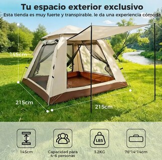 Foto 4 | Foto 4 | Tienda De Campaña Playa 4 Personas Impermeable Modelo Beige